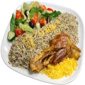 یک پرس غذای ایرانی باقالی پلو با ماهیچه