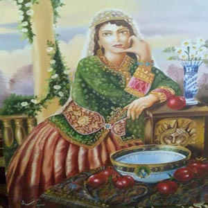 نقاشی از یک زن ایرانی خاتون