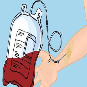 نقاشی انتقال خون از دست یک کودک به کیسه خون